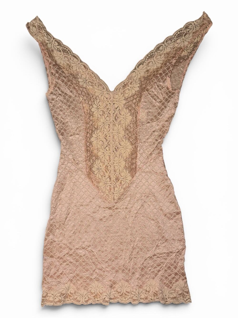 Vintage Trashy Lingerie Pink Lace Mesh Bodycon Slip Mini Dress Small